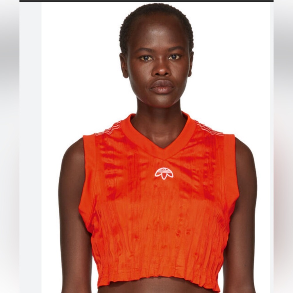 NWT ADIDAS ORIGINALS x Alexander Wang Unisex 'AW Crop Jersey' Bold Orange Large